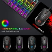 Zendure Lightweight Gaming Mouse Wired,USB Optical Computer Mice with RGB Backlit,Ergonomic Gamer Laptop PC Mouse with Honeycomb Shell for Windows 7/8/10/XP Vista Linux -Black