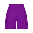 thumbnail image 5 of Women’s and Women's Plus Solid Casual Loose Pockets Drawstring Short Pants Girls' Fashion Shorts, 5 of 5