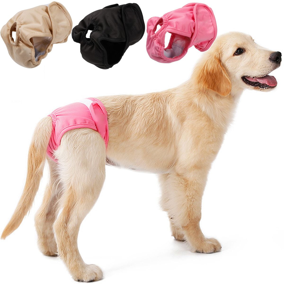 1 Reusable Washable Dog Diaper Nappy Durable Doggie Puppy Pets Pants 4 Sizes 