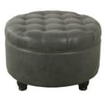 thumbnail image 1 of Homepop Home Decor | Large Button Tufted Faux Leather Round Storage Ottoman | Ottoman with Storage for Living Room & Bedroom (Gray), 1 of 8