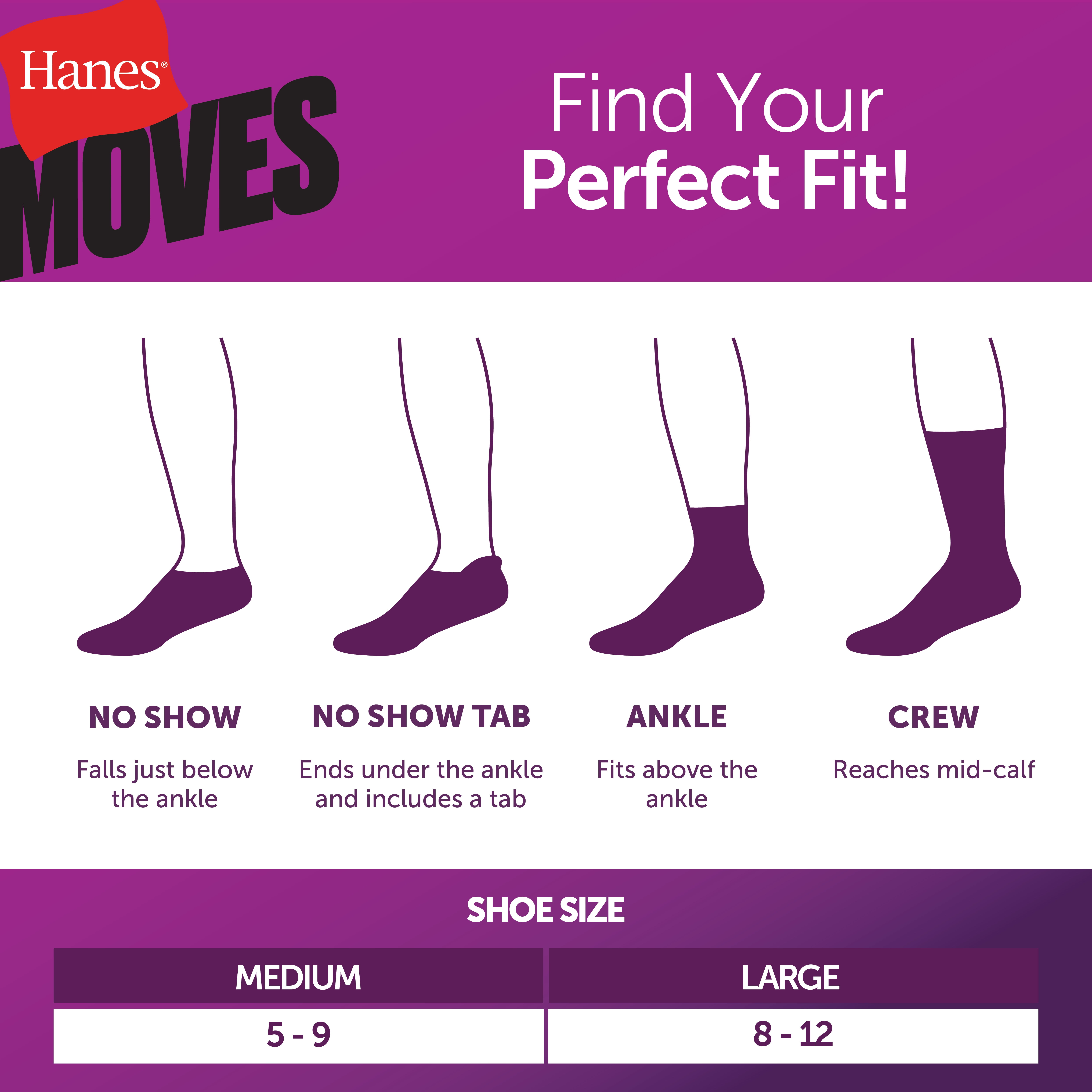 Hanes Womens Ankle Socks, 3 Pairs, Moves Impact Zone Athletic Socks for Women