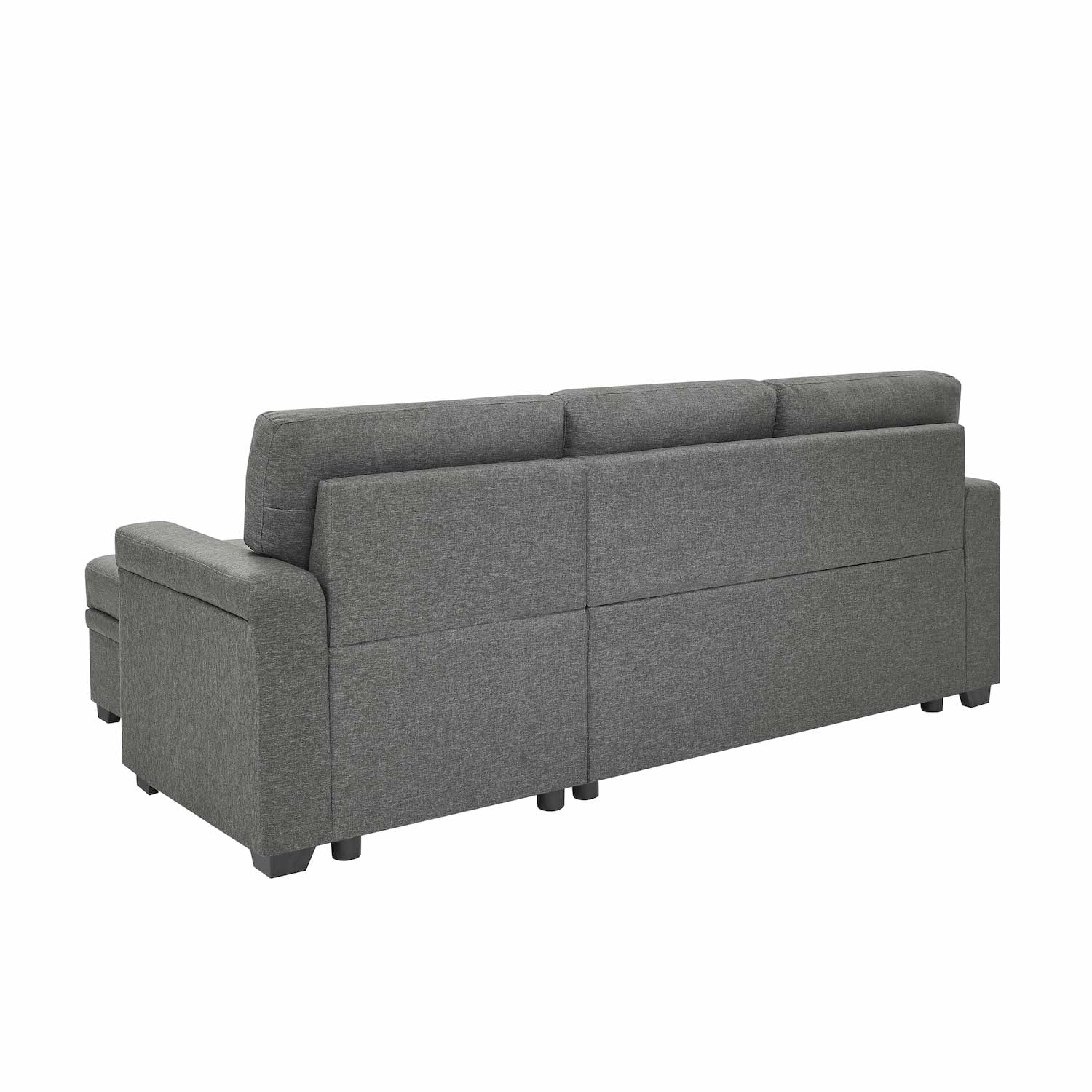 Convertible Sleeper Sofa Bed 86" L Shaped Sectional Couch with Pull Out Bed & Reversible Storage Chaise, Modern Linen Fabric Sofa Couch for Living Room Apartment (Gray)