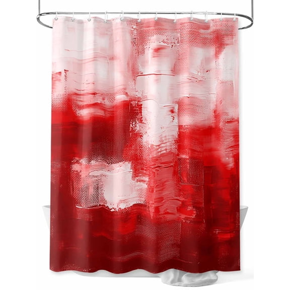 Red Shower Curtain Set ，Waterproof Fabric Shower Curtains Abstract Shower Curtains for Bathroom,Bathroom Decor 36"x72"