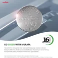 thumbnail image 3 of Murata 361 (SR721SW) Silver Oxide Watch Battery (10 Batteries), 3 of 5