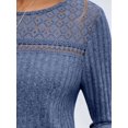 thumbnail image 4 of Camisa de Larga con Encaje para Mujer, Top de Otoño, Moda Elegante, Informal, Tipo Túnica, Suéter, Ropa de . Azul S, 4 of 8