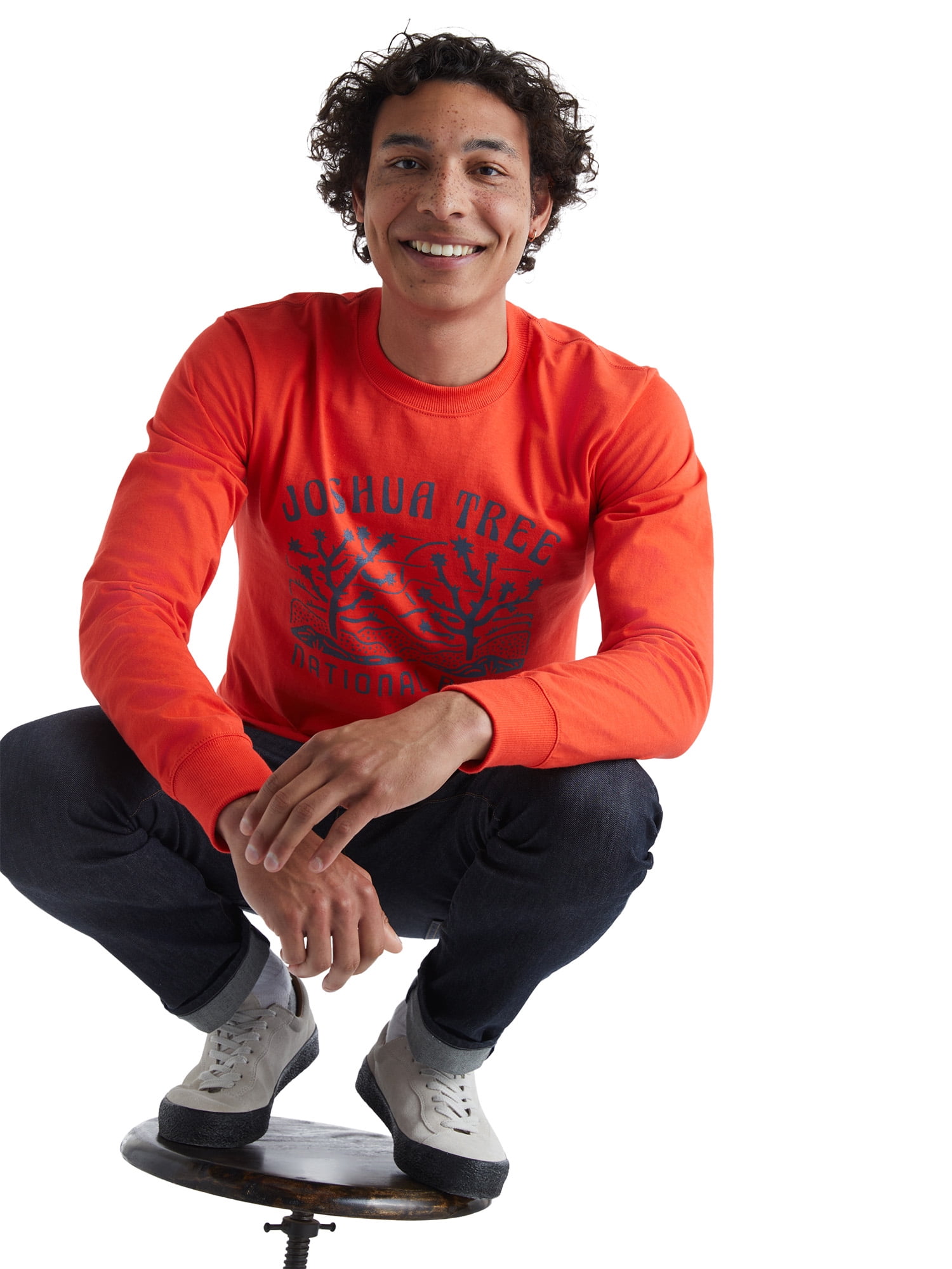 Hanes All Gender Explorer Collection Joshua Tree Long Sleeve Graphic T-Shirt, Men's Sizes XS-2XL