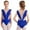 Royal Blue, variant on renvena Girls Shiny Rhinestone Leotard Mesh Patchwork Tassel Bodysuit Figure Skating Jumpsuit Performance Costume Coffee 6