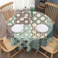 thumbnail image 3 of Round Waterproof Tablecloth 60×60 Inch, Vintage Floral Reusable Indoor/Outdoor Durable Table Cover for Party Kitchen Dinner Room Decor, 3 of 6