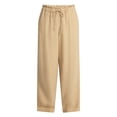 thumbnail image 6 of Time and Tru Women's Wide Leg Linen Blend Pants, Sizes XS-4X, 6 of 6