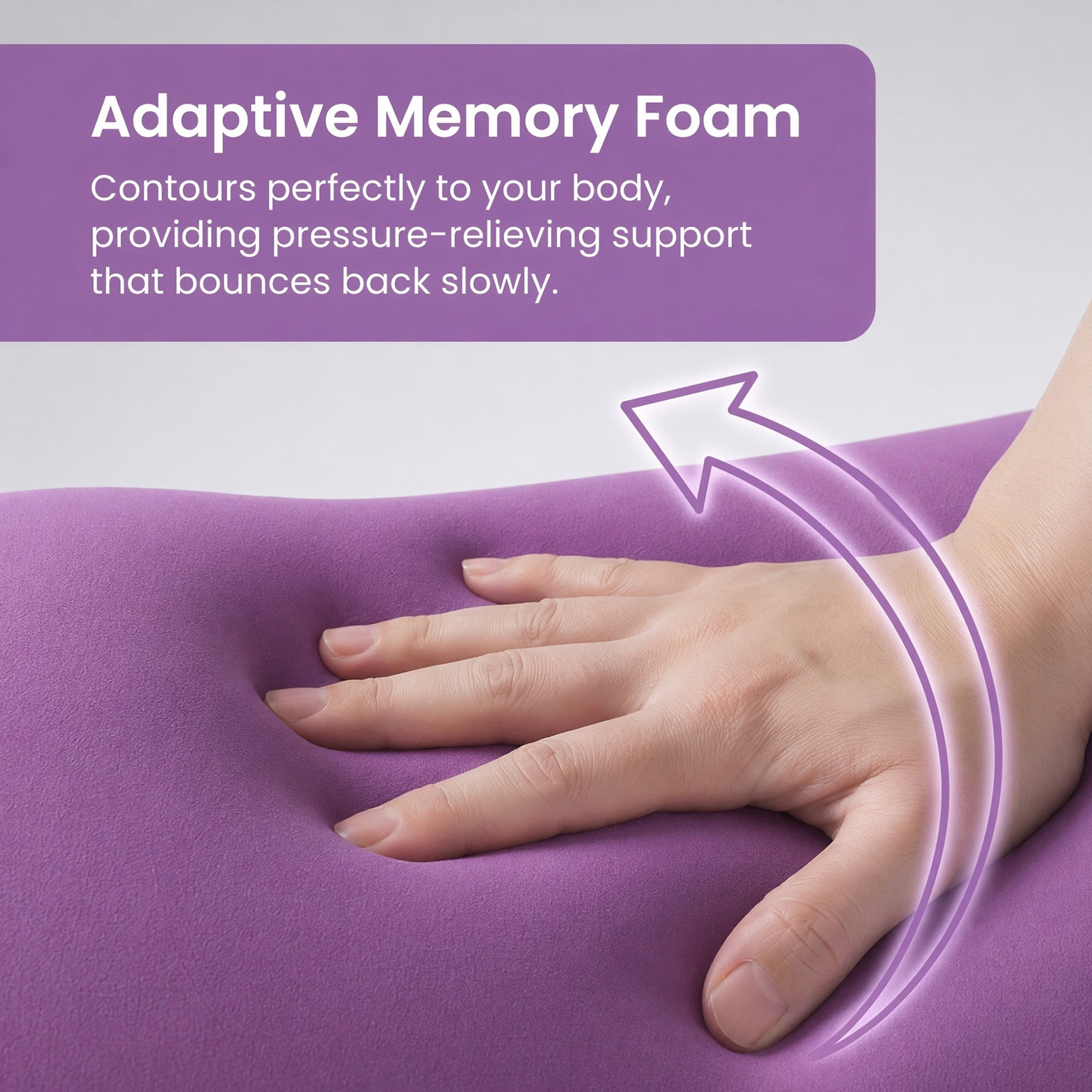 Unique Bargains Lumbar Support Pillow Foam Particle Back Support Purple 11.8" x 6.3"
