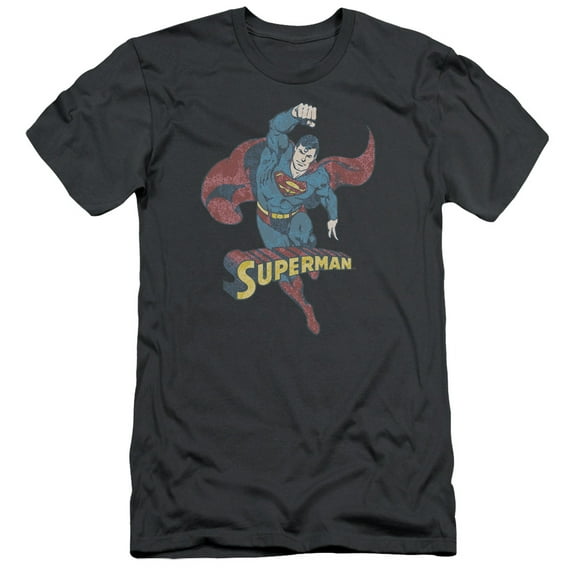 Dco/Desaturated Superman S/S Adult 30/1 T-Shirt Charcoal