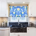 thumbnail image 6 of Jellyfish Plumeria Wave Pattern Tier Curtains Tier Kitchen Living Room Bedroom Balcony 2 Panels 27x24 Inch, 6 of 9
