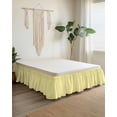 thumbnail image 2 of Yellow White Plaid Wrap Around Bed Skirts for Queen Bed 16" Drop,Bed Skirt with Adjustable Elastic Belt Dust Ruffle Bed Valance for Bedroom Hotel Modern Retro Geometric Checkered Bed Frame Cover, 2 of 7