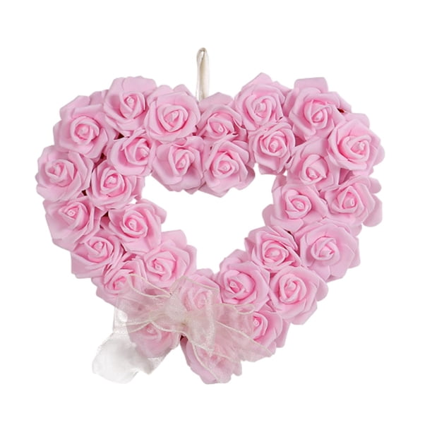 Corona del Día de San Valentín corona en forma de corazón 14 "regalos del Día de San Valentín decoración del Día de San Valentín corona de flores de Rosa