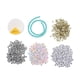 thumbnail image 1 of 800 cuentas de letras de diferentes colores con patrón transparente, ligeras, superficie brillante, cuentas del alfabeto ampliamente utilizadas para hacer joyas de bricolaje, 1 of 10
