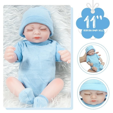 How To Make Doll Clothes Meigar 11'' Realistic Lifelike Realike Sweet Dream Newborn Reborn Girl Doll Shower Toy Silicone Vinyl Handmade Kid Pretend Role Play Toy Weighted Alive Doll with Clothes Hat ()