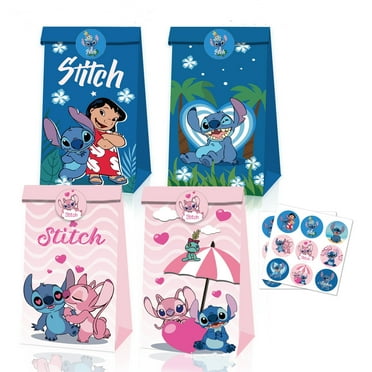 24 PCS Party Favor Candy Bags for Stitch Themed Birthday Supplies Decor,Kids Birthday Game Party Kraft Paper Goodie Gift Bag Decorations