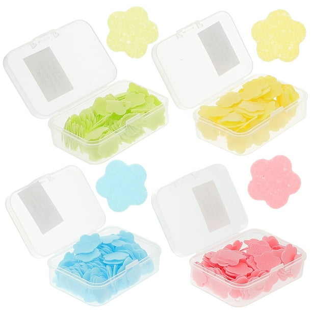 EeaseMX 10 hojas de jabón desechables, mini escamas de jabón, jabón de manos de papel para viajes