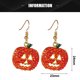 thumbnail image 2 of Pendientes de calabaza de Halloween - Pendientes colgantes de cristal para mujer Pendientes de calabaza sonriente de noche navideña, 2 of 6