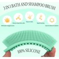 thumbnail image 2 of 3/6PCS Soft Silicone Body Scrubber, 2 in 1 Bath and Shampoo Brush for Shower Cleaning, Lather Well for Sensitive Skin & All Skin Types, 2 of 6