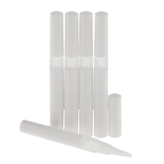 5 tubos cosméticos de 3 ml: brillo labial, líquido para el crecimiento de pestañas y aceite para uñas. Blanco