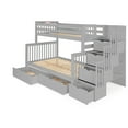 thumbnail image 5 of Bedz King Pine Wood Twin over Full Stairway Bunk Bed with 2 Drawers in Gray, 5 of 9