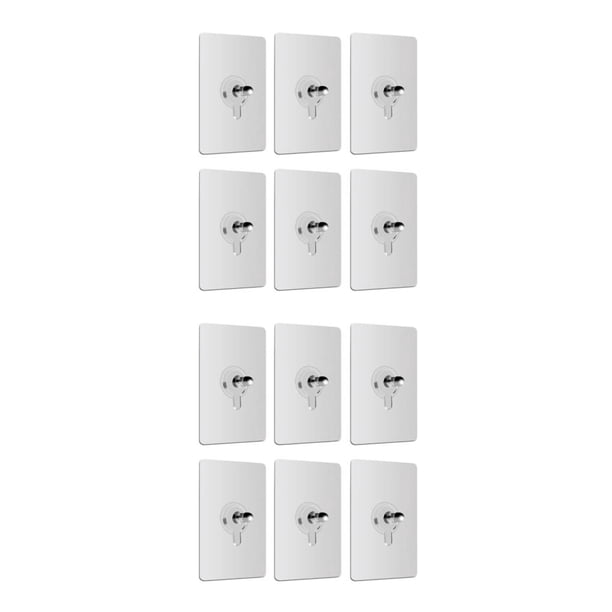 Cateissary 6X Gancho de pared Colgador adhesivo fuerte Colgando Tornillos transparentes sin costuras Almacenamiento para el hogar Gabinete Estante 5*8/75 seda 2Conjunto
