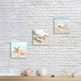 thumbnail image 3 of Beach Canvas Wall Art Picture: Seashell and Starfish on Soft Sandybeach Painting Artwork for Home Decor (12" W x 12" H x 3 PCS, Multi-Style), 3 of 6