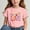Pink, variant on Generic Kids Cute Graphic Tee Shirts Summer Short Sleeve Loose Crewneck Casual Tops Back of School Outfit for 3-15 Years