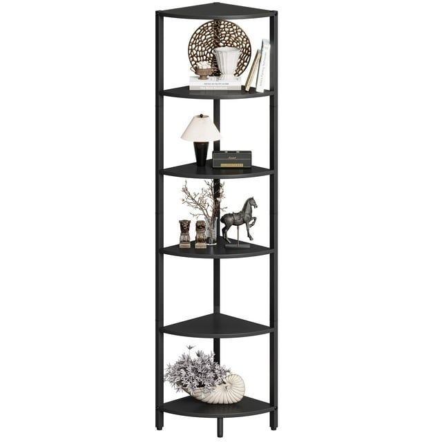 Estantería IRCPEN CS-001BW, 160 cm de altura, 6 niveles, esquina negra