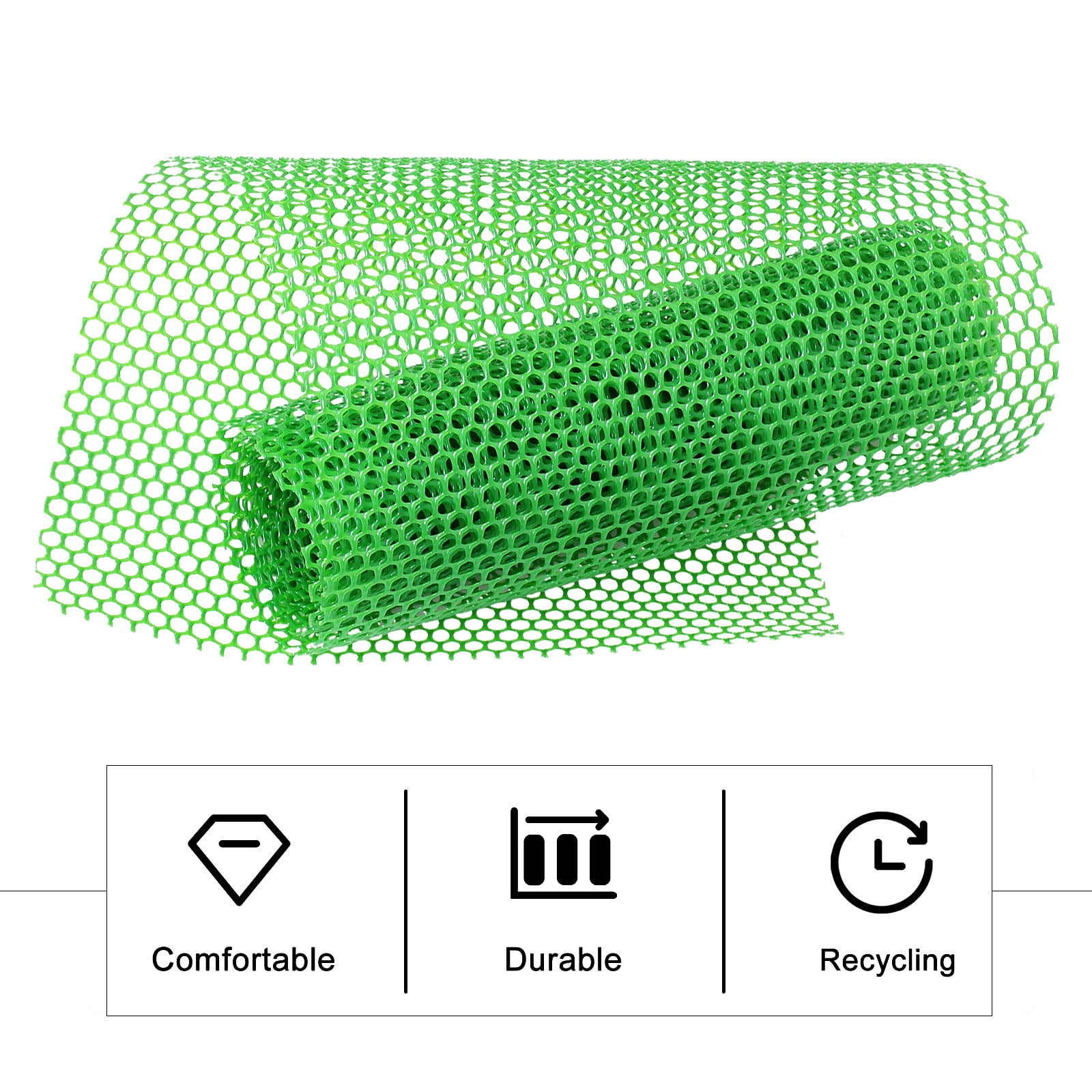 FUEENIRVA Heavy Duty Green Plastic Mesh Netting for Outdoor Garden Fences and Poultry , Weather Resistant Cover