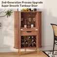 thumbnail image 5 of CBJCBJ Bar Cabinet with Tambour Door, Wood Liquor Cabinet with 16 Wine Racks and Adjustable Shelves, Brown, 5 of 12