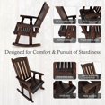 thumbnail image 5 of Wooden Rocking Chair with Comfortable Backrest Inclination, High Backrest and Deep Contoured Seat, Solid Fir Wood, Heavy Duty 600 LBS, for Both Outdoor and Indoor, Porch and Patio (Rustic), 5 of 18