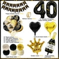 thumbnail image 3 of SPECOOL 40th Black Gold and Black Birthday Decorations for Men Women, Happy Birthday Banner, Tissue Flowers, Metallic Black Gold Birthday Party Balloons for 40 Years Old Happy Birthday Party, 3 of 8