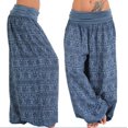 thumbnail image 1 of Pantalones holgados de pierna ancha con estampados para mujer, pantalones casuales, pantalones Harlan, 1 of 6