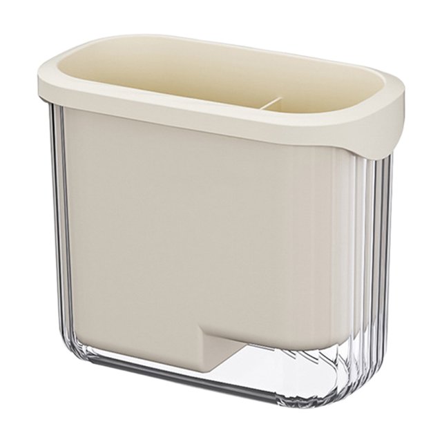 Fesfesfes Kitchen Drainage Storage Box Plastic Spoon Chopstick Organizer Basket for Utensil Drying Rack Countertop Storage