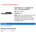 thumbnail image 2 of Dash Board Cover - Compatible with 1995 - 1996 Chevy K2500, 2 of 9