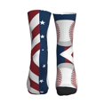thumbnail image 2 of Unisex America Baseball Novelty Ankle Socks Colorful ComfortSoft Lightweight Sports Athletic Socks, 2 of 7