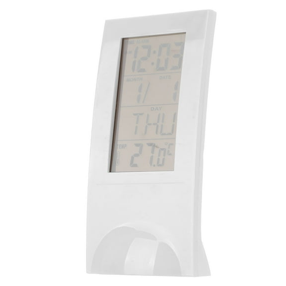 Worgeous White Digital Alarm Clock with Timer Calendar Thermometer Function for Home Use Large Screen