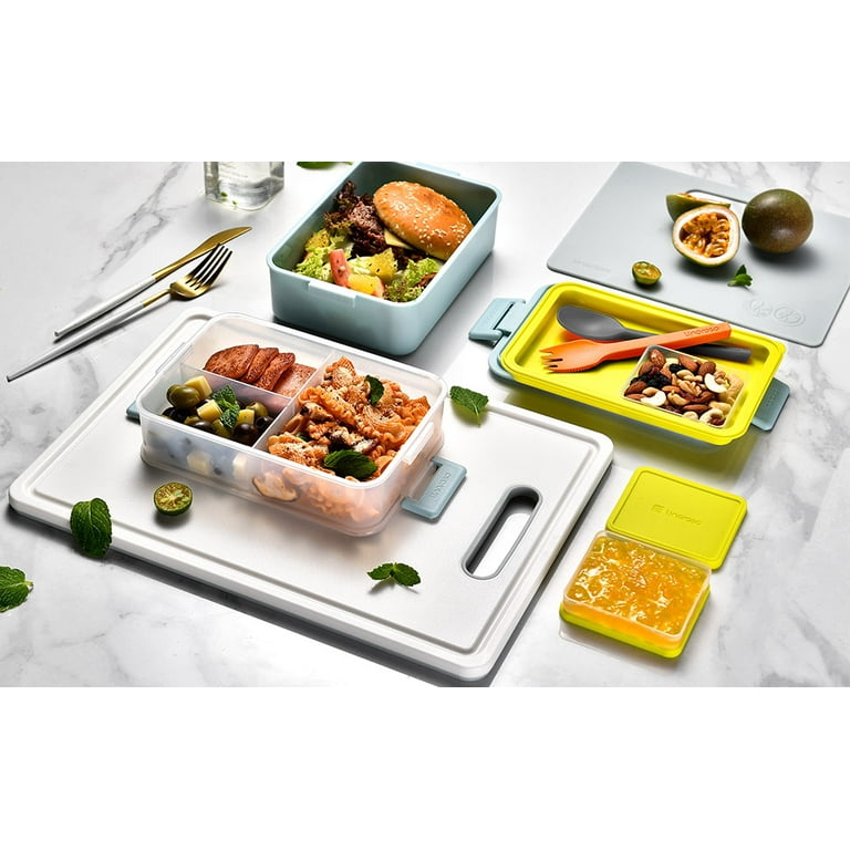 Linoroso All-in-One Bento Box Adult Lunch Box, 2 Stackable