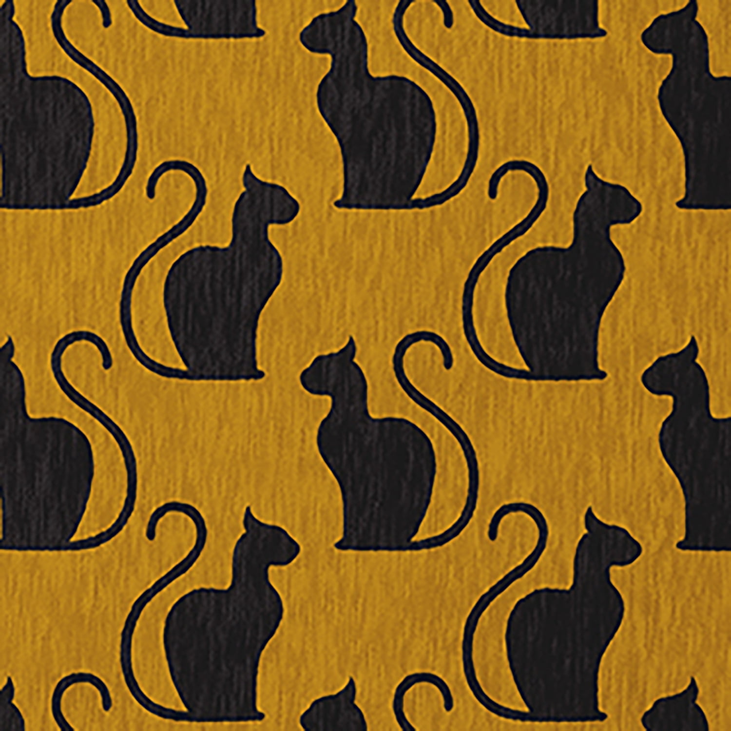 Simply Daisy Spooky Cats Autumn Gold Halloween Chenille Area Rug, 18" x 30"