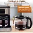 thumbnail image 2 of Glass Coffee Carafe Compatible with Delonghi 3066 3067 3093 3094 3111 3112 Kf140 Kf863, Coffee Pot Compatible with 7313283649, Espresso Carafe Machine Parts, 10 Cup / 750ml, 2 of 8
