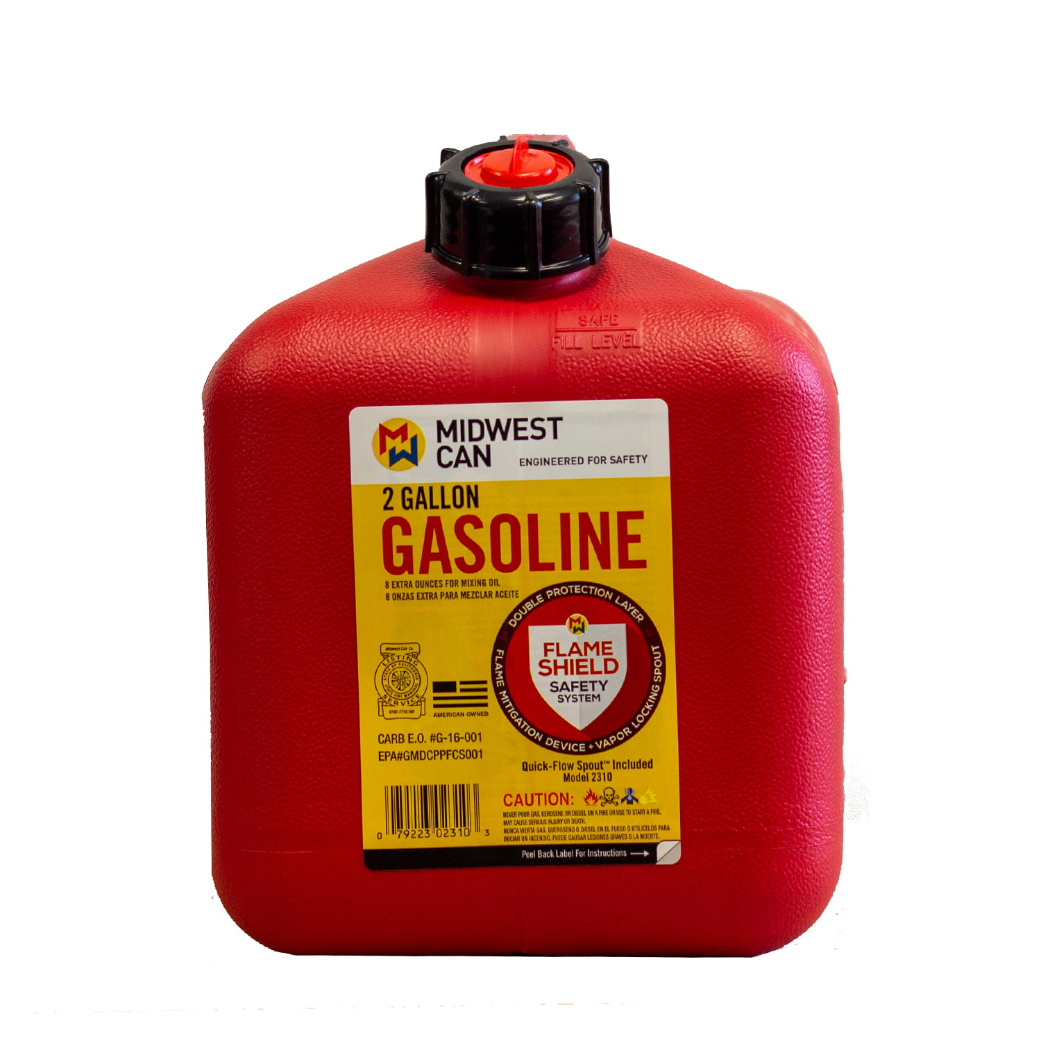 2 Gallon Details about   Quick-Flow Spout Midwest Can 2310 Auto Shut Off Gasoline Can 