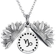 thumbnail image 1 of 12 Constelación del zodiaco Collar con medallón de girasol Letra inspiradora Collar con colgante de girasol Collar de cadena de clavícula Regalo de joyería para mujer Novia Wmkox8yii  fajkfhkj206, 1 of 1