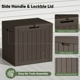 thumbnail image 4 of edx 31 Gallon Outdoor Storage Box, Waterproof Resin Deck Box with Lockable Lid & Built-in Handles, 170 Lbs Capacity Storage Bench for Indoor/Outdoor Use,Brown, 4 of 7
