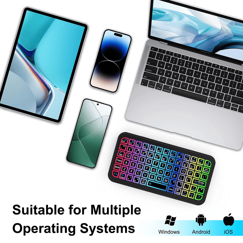 Wireless Mini Keyboard Backlight Bluetooth 5.2 Keyboard English Rechargeable Keyboard For IOS Android Windows TV Box PC