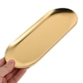 thumbnail image 5 of VORCOOL 3Pcs Oval Stainless Steel Snack Serving Tray Golden Multipurpose Use, 5 of 8