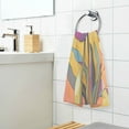 thumbnail image 3 of Yayeee 2 Pack Hand Towels for Bathroom 100% Cotton 16" x 28" Soft Absorbent Kitchen Towel, Purple Abstract Floral, 3 of 7