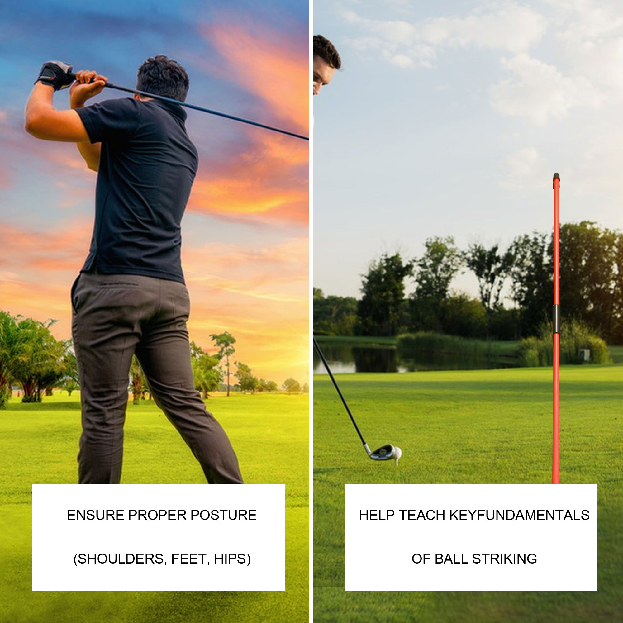 FlexWave Golf Swing Trainer – Posture Correction & Swing Path Guide, Tempo and Strength Training Aid, 4 Colors Available