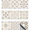 thumbnail image 1 of 36 pegatinas autoadhesivas para azulejos de pared, diseño geométrico, con motivos florales pastel, resistentes al agua, para decoración de pared de cocina y baño, de 10 x 10 cm., 1 of 7